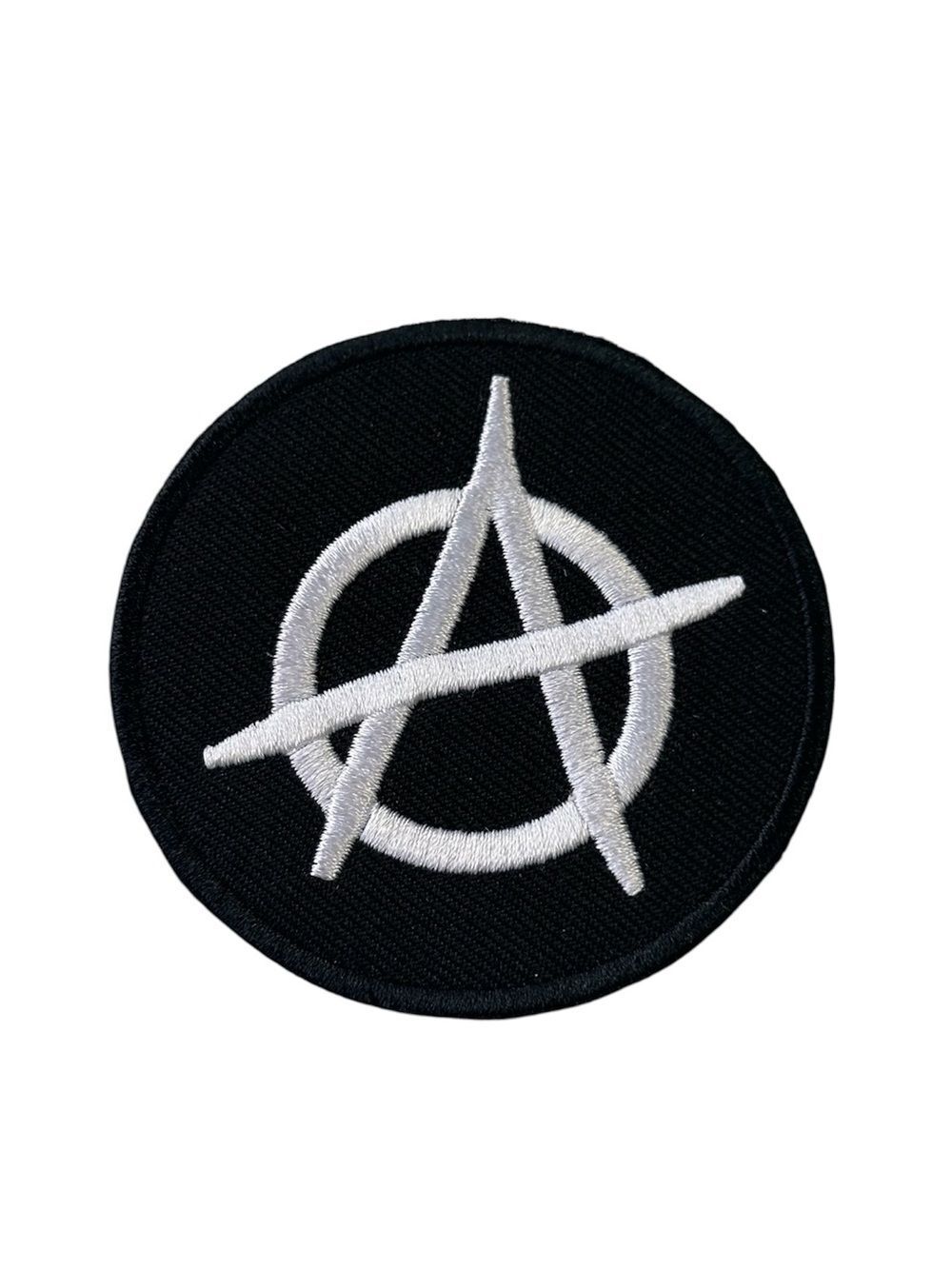 Anarchy Embroidered Iron On Black Symbol Patch